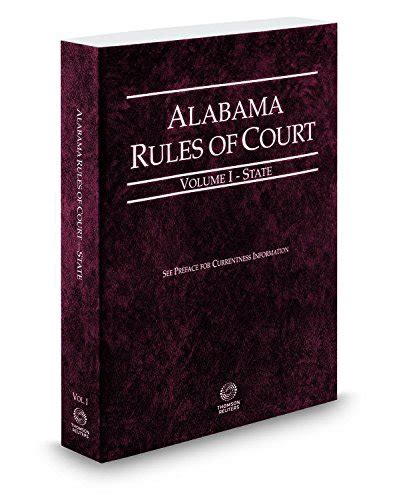 Book cover: Alabama Rules of Court, State